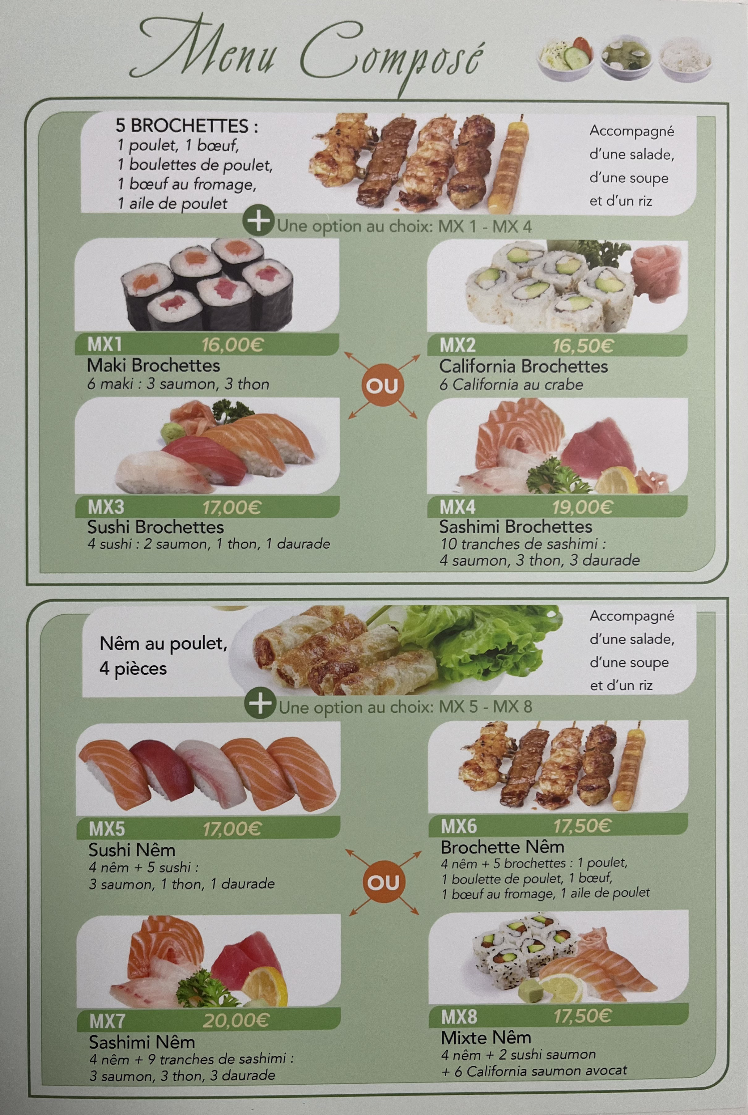 Menu mixte – Sushi Fukunoya